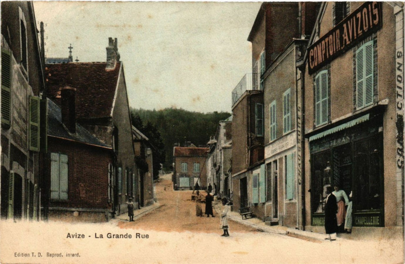 Carte postale ancienne Avize -la-Grande Rue à Avize