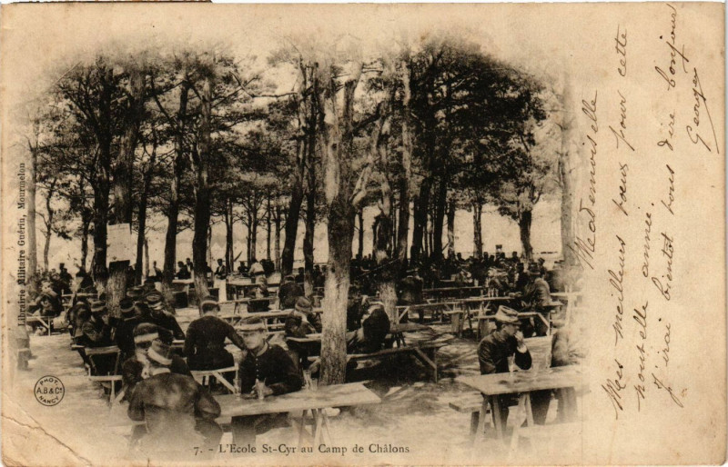 Carte postale ancienne Libraire Militaire Guerin - Mourmelon