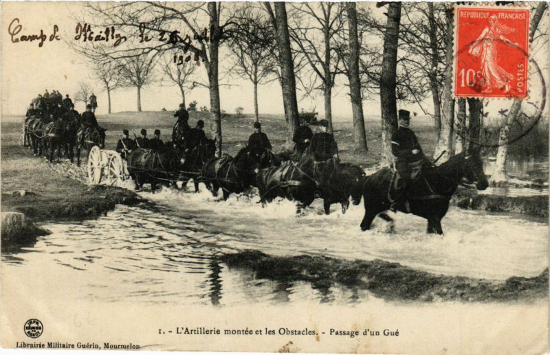 Carte postale ancienne L'Artillerie montée et les Obstacles