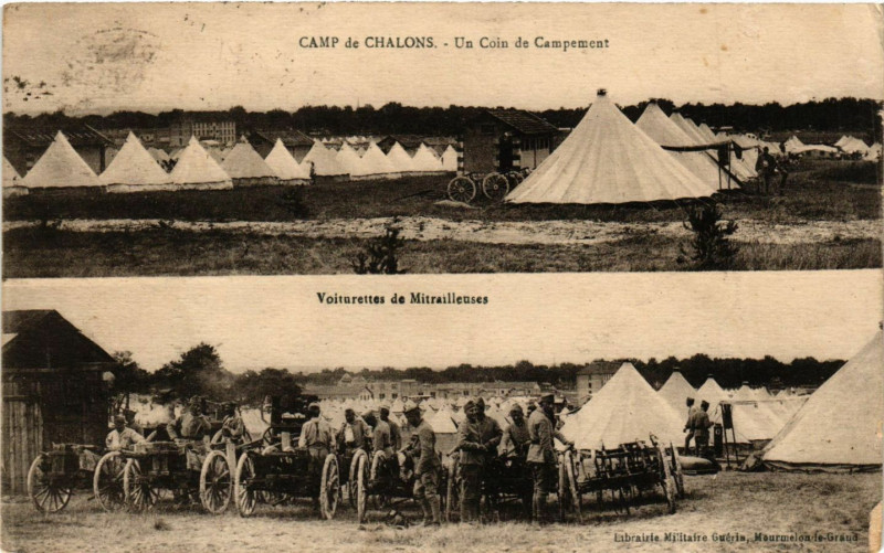 Carte postale ancienne Camp de Chalons - Un coin de Campement
