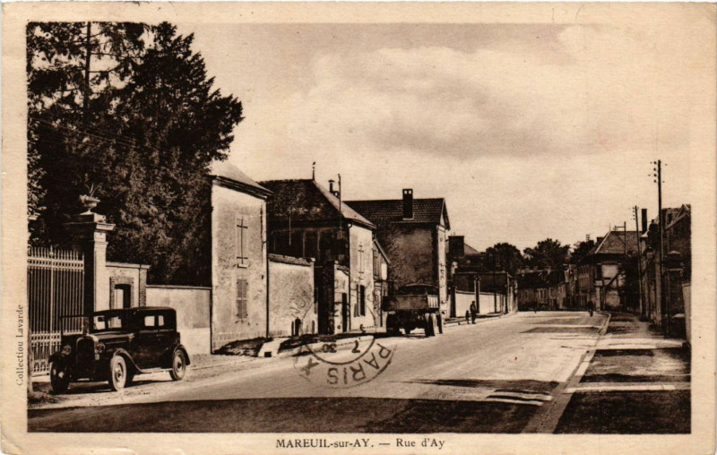 Carte postale ancienne Mareuil sur Ay - Rue d'Ay à Reuil