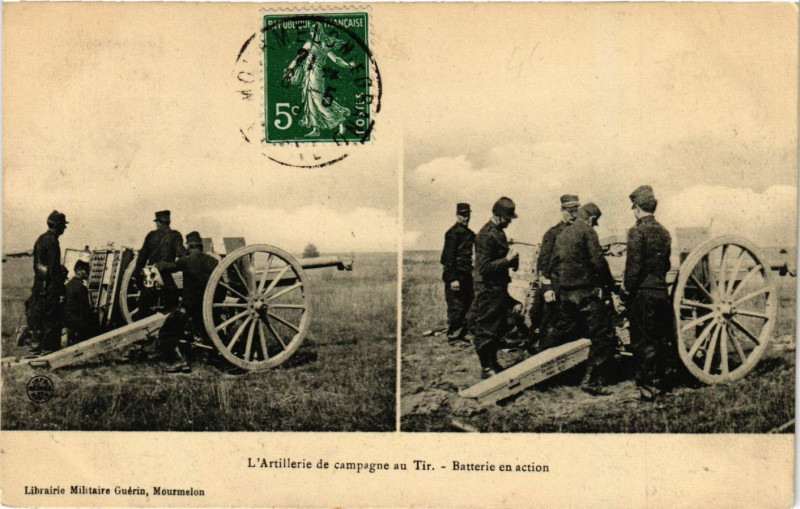 Carte postale ancienne L'Artillerie de campagne au Tir