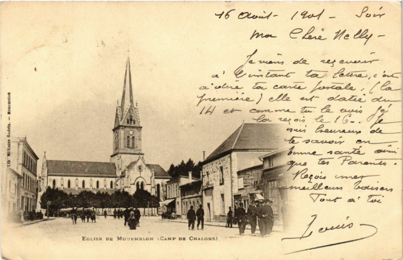 Carte postale ancienne Eglise de Mourmelon