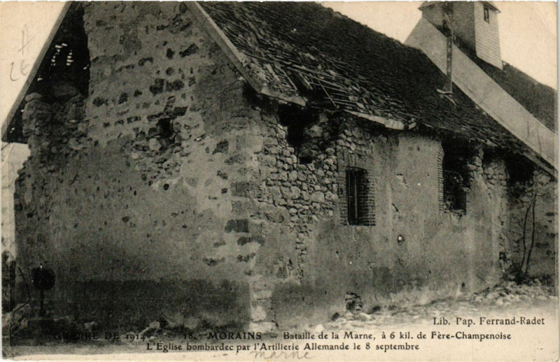 Carte postale ancienne Morains - Bataille de la Marne