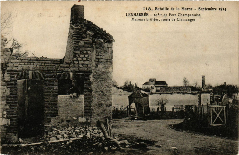 Carte postale ancienne Lenharee - Bataille de la Marne