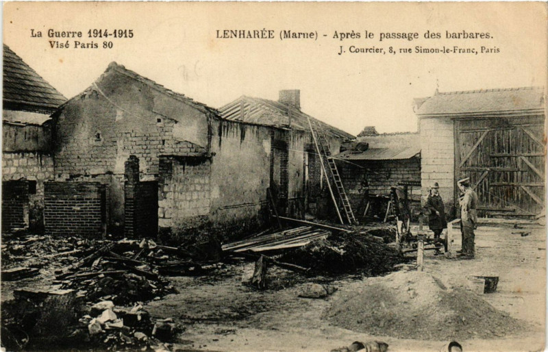 Carte postale ancienne Lenharee - Apres le passage