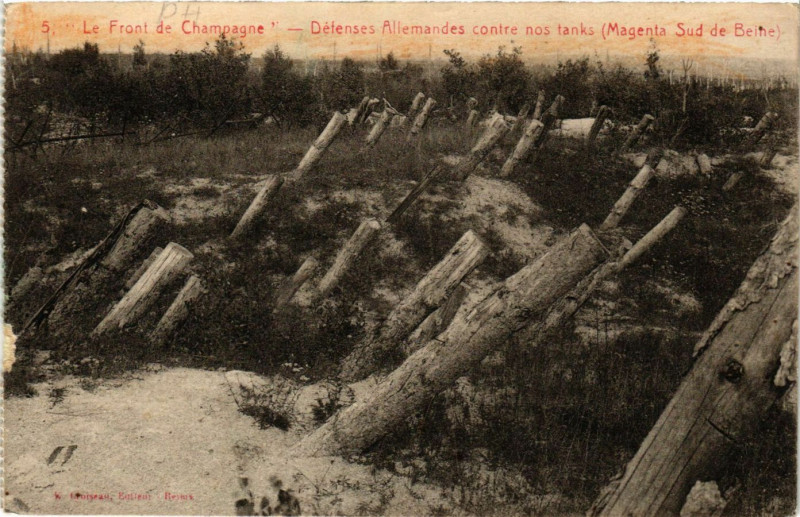 Carte postale ancienne Le Front de Champagne - Delenses Allemands