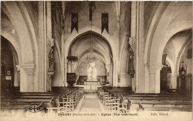 Carte postale ancienne Chagny - Eglise