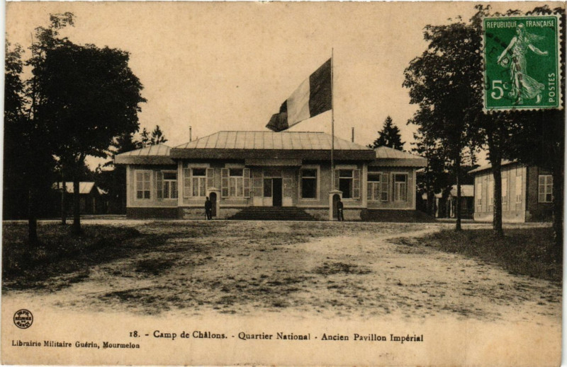 Carte postale ancienne Camp de Chalons - Quartier National