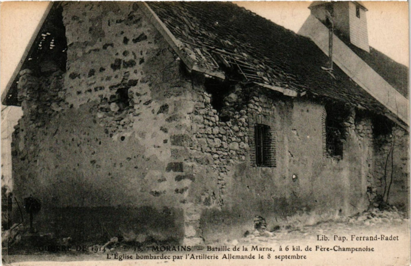 Carte postale ancienne Morains - Bataille de la Marne