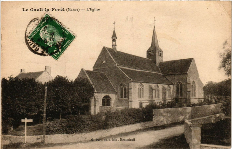 Carte postale ancienne Le Galut-la-Foret - L'Eglise
