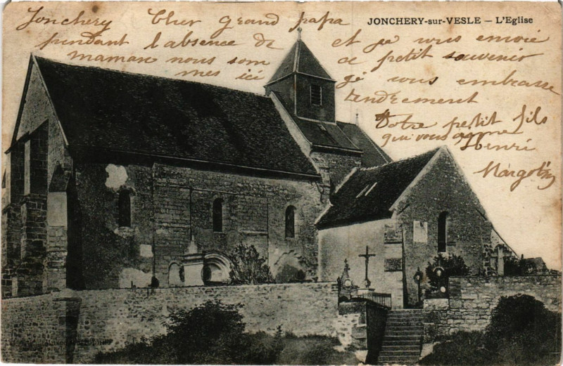 Carte postale ancienne Jonchery sur Vesle - L'Eglise à Jonchery-sur-Vesle