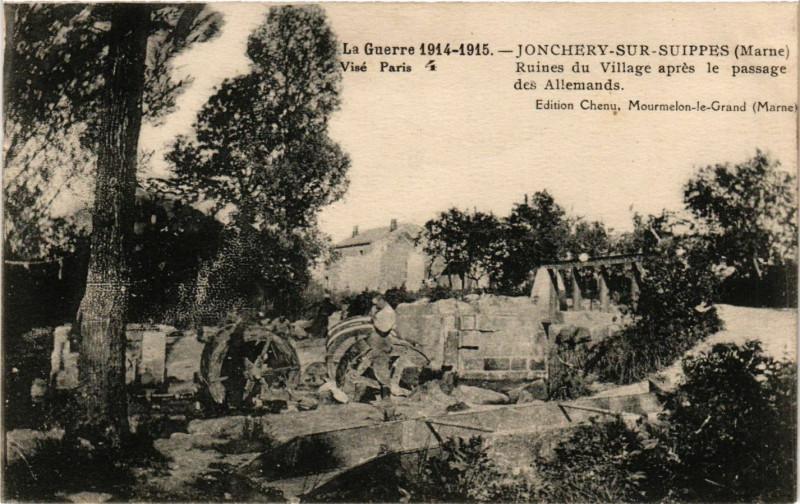 Carte postale ancienne Jonchery sur Suippes - Ruines du Village à Suippes