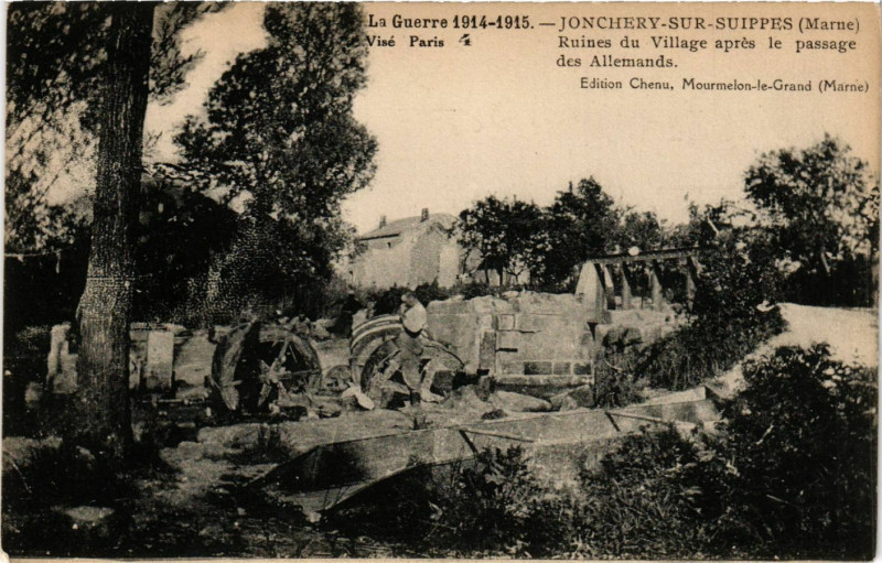 Carte postale ancienne Jonchery sur Suippes - Ruines du Village à Suippes