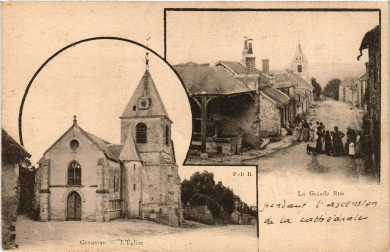 Carte postale ancienne Germaine - L'Eglise à Germaine