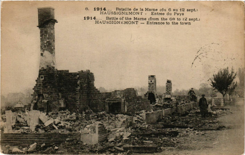 Carte postale ancienne Bataille de la Marne - Haussignemont à Haussignémont