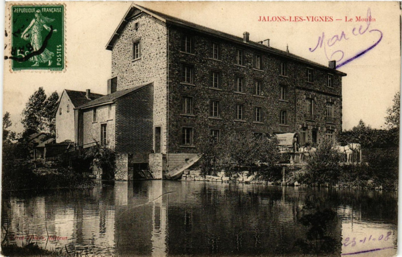 Carte postale ancienne Jalons-les-Vignes - Le Moulin à Jâlons