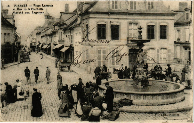 Carte postale ancienne Fismes - Place Lamotte à Fismes