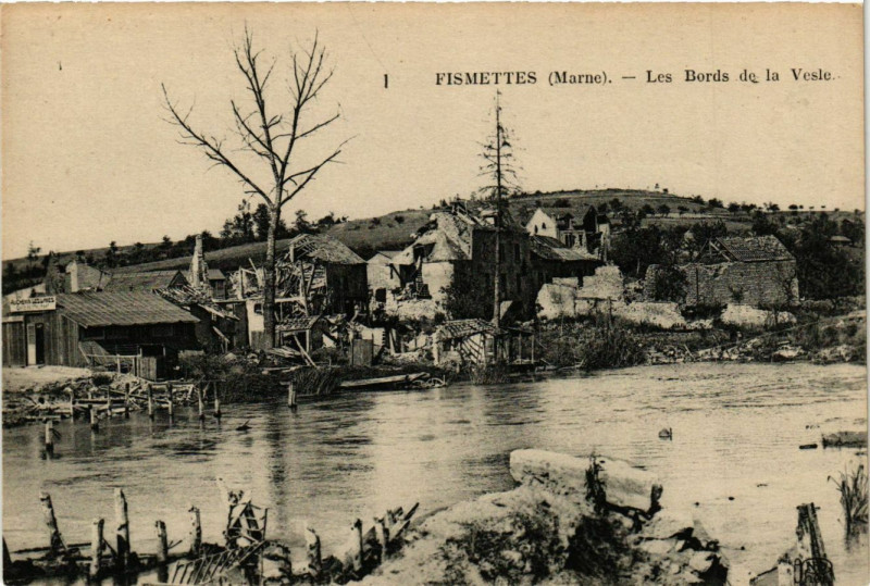 Carte postale ancienne Fismettes - Les Bords de la Vesle