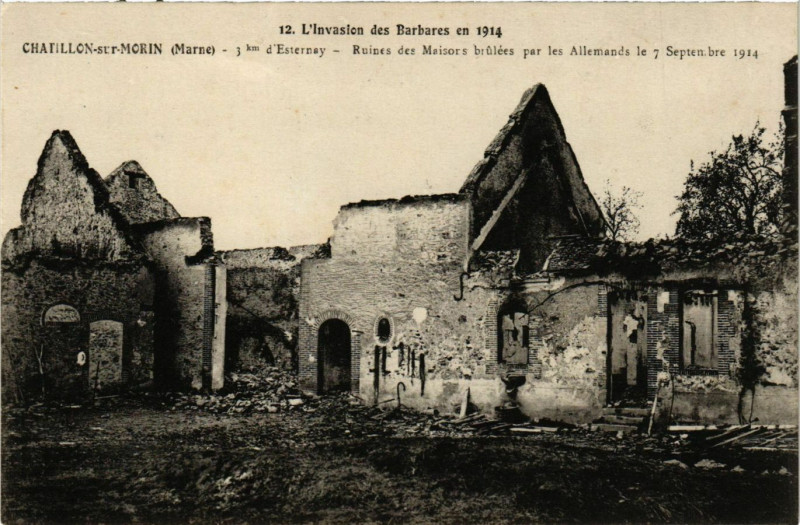 Carte postale ancienne Chatillon sur Morin - Ruines des Maisors à Châtillon-sur-Morin