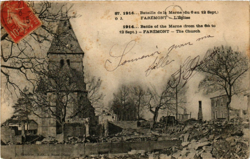 Carte postale ancienne Bataille de la Marne