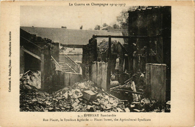 Carte postale ancienne Epernay - Rue Placet à Épernay