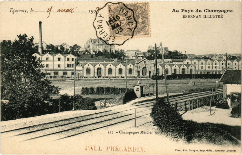 Carte postale ancienne Epernay - Champagne Mercier à Épernay