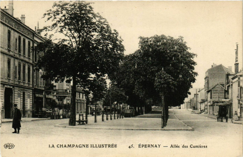 Carte postale ancienne Epernay - Allée des Cumieres à Épernay