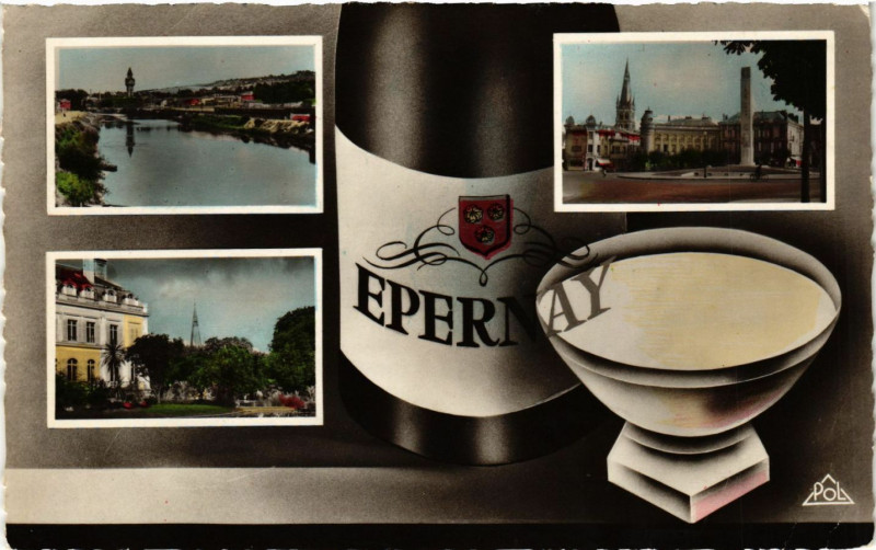 Carte postale ancienne Epernay - Vue sur la Marne à Épernay