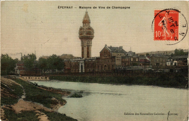 Carte postale ancienne Epernay - Maisons de Vins de Champagne à Épernay