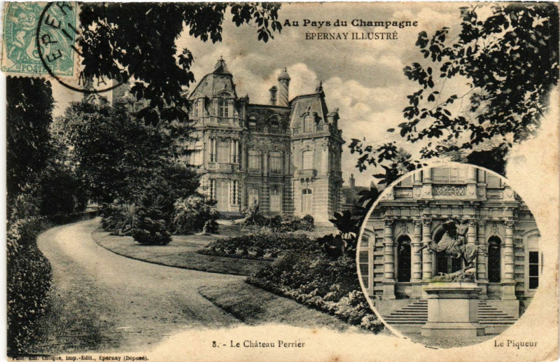 Carte postale ancienne Epernay - Le Chateau Perrier à Épernay