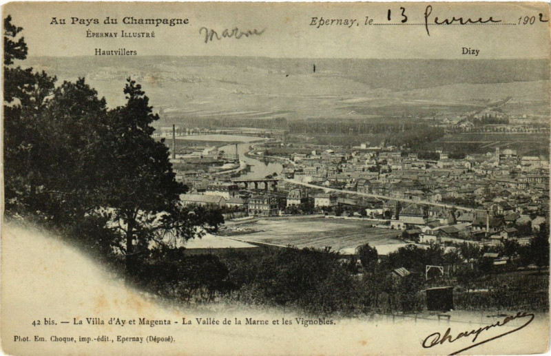 Carte postale ancienne Epernay - La Villa d'Ay à Épernay