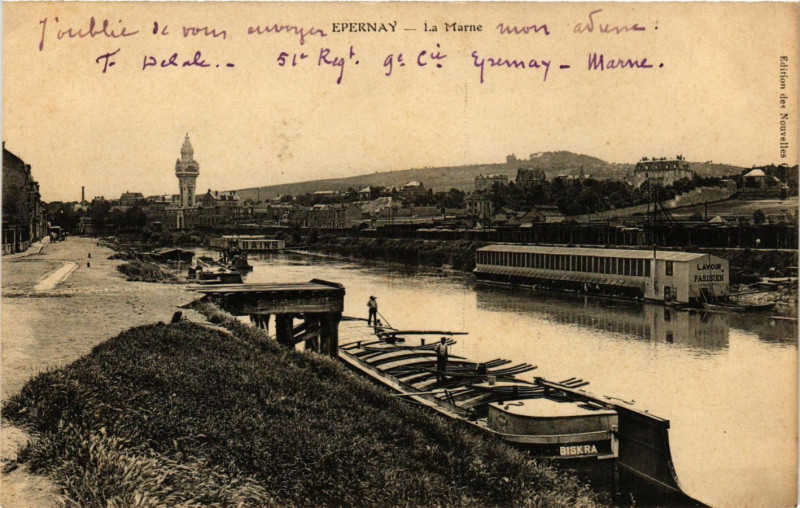 Carte postale ancienne Epernay - La Marne à Épernay
