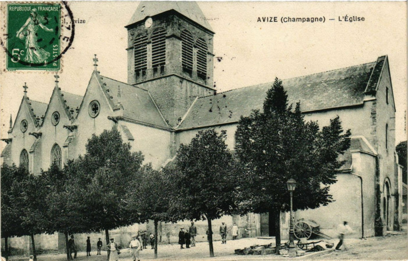 Carte postale ancienne Avize - L'Eglise à Avize