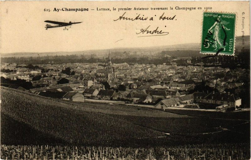 Carte postale ancienne Ay-Champagne - Latham à Aÿ-Champagne