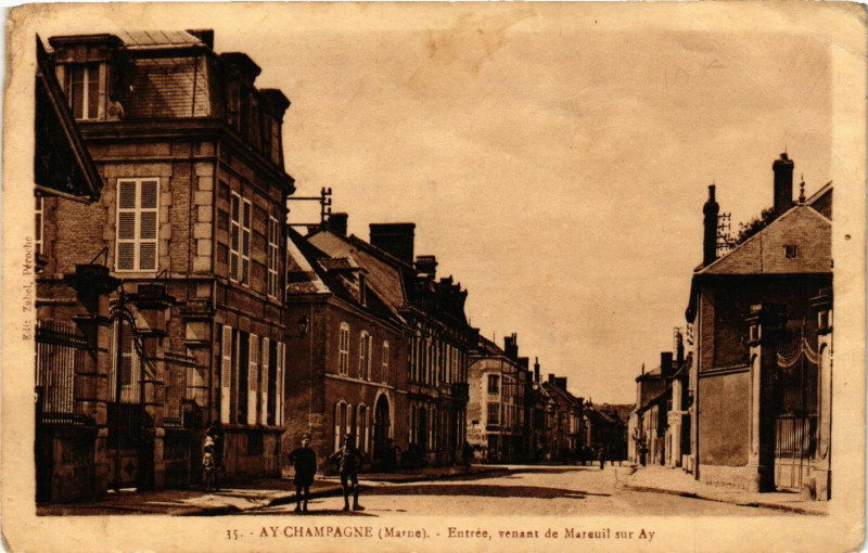 Carte postale ancienne Ay-Champagne - Entrée à Aÿ-Champagne