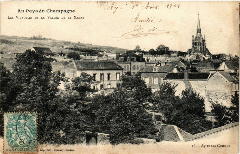 Carte postale ancienne Ay et ses Coteaux