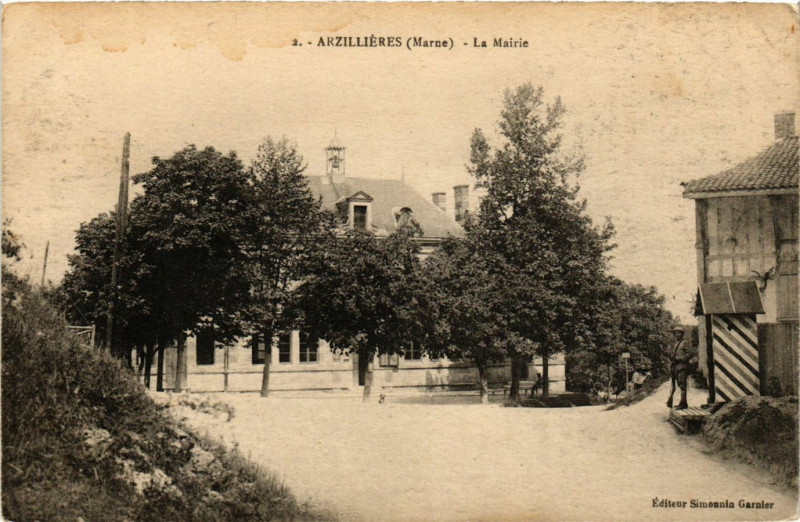 Carte postale ancienne Arzillieres - La Mairie