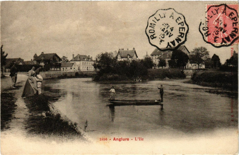 Carte postale ancienne Anglure - L'Ile à Anglure