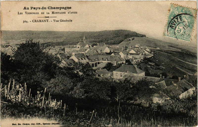 Carte postale ancienne Cramant - Vue générale à Cramant