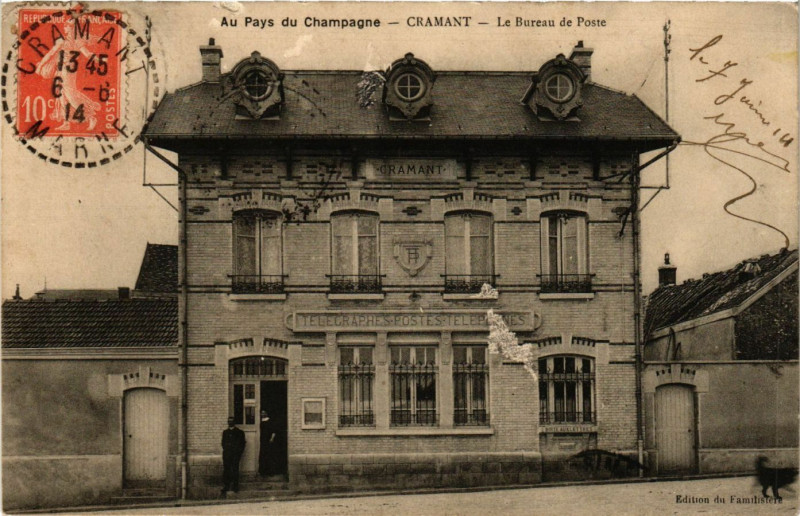 Carte postale ancienne Cramant - Le Bureau de Poste à Cramant