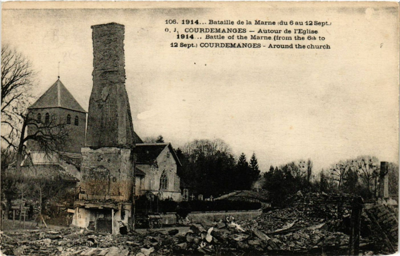 Carte postale ancienne Courdemanges - Bataille de la Marne à Courdemanges