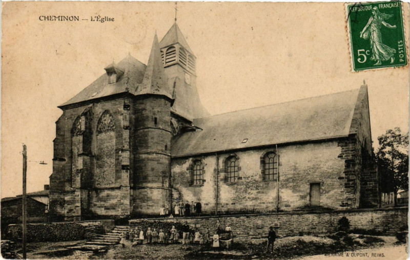 Carte postale ancienne Cheminon - L'Eglise à Cheminon