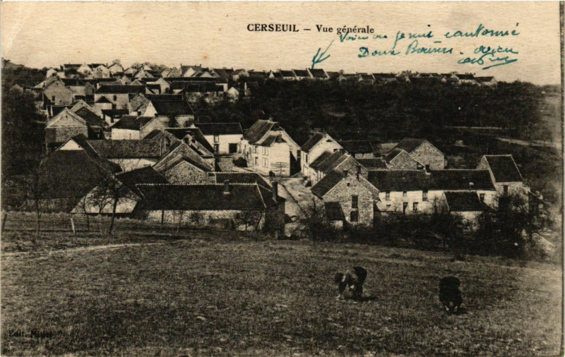 Carte postale ancienne Cerseuil - Vue générale