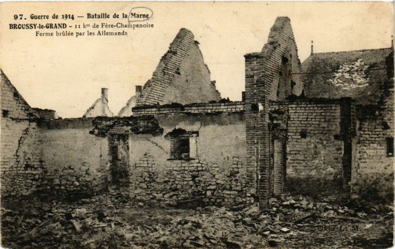 Carte postale ancienne Broussy-le-Grand - Bataille de la Marne à Broussy-le-Grand