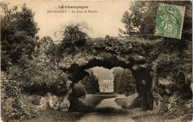 Carte postale ancienne Boursault - Le Pont de Roches à Boursault