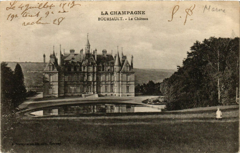 Carte postale ancienne Boursault - Le Chateau à Boursault