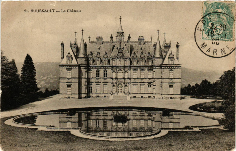 Carte postale ancienne Boursault - Le Chateau à Boursault