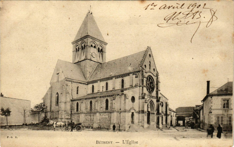 Carte postale ancienne Betheny - L'Eglise à Bétheny