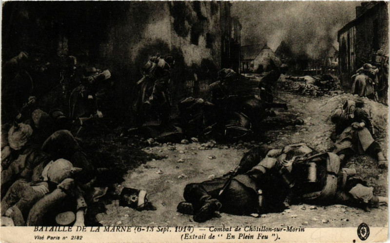 Carte postale ancienne Bataille de la Marne - Combat de Chatillon